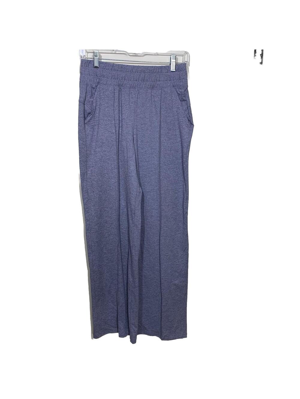 Marika Wide Leg Lounge Pants Womens Small Purple Heathered High Rise Pockets